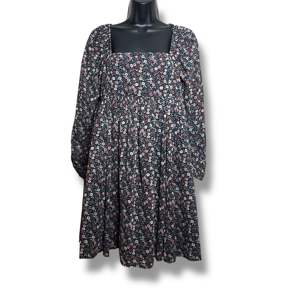 Lucky Brand Dresses & Skirts - Lucky Brand Women’s Floral square neck Long Sleeve Mini Dress